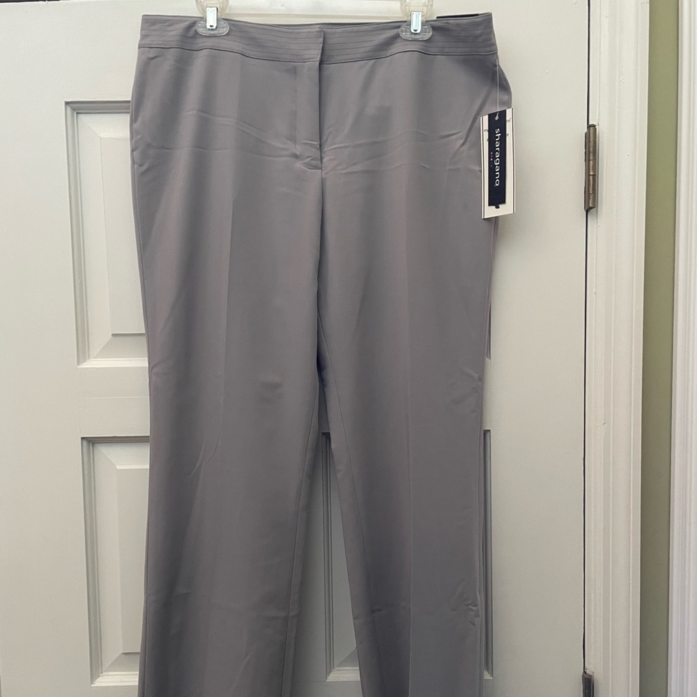 NWT Sharagano Medium Gray Bootcut Slacks size 14